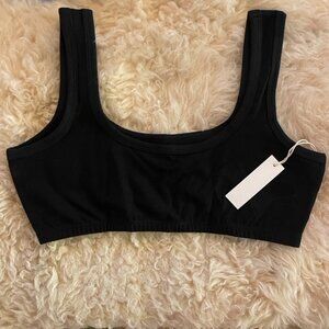 ARQ Wide Strap Cotton Bra- Black XL NWT RARE
